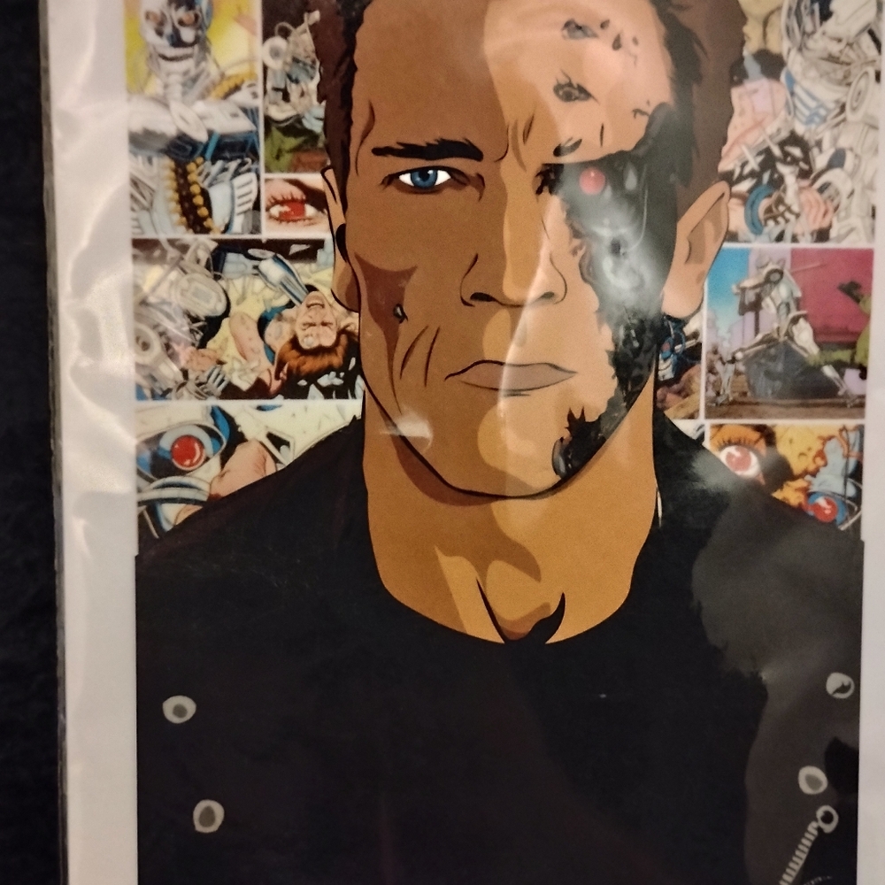 Terminator Art Print with Comic Collage